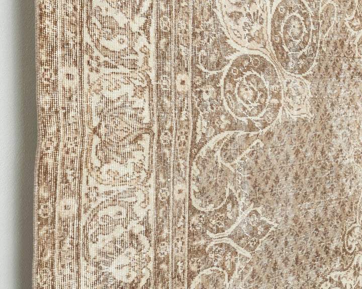 Beige Turkish Oushak Rug 6' 11" x 10' 1" Hand-Knotted | No. VR53439