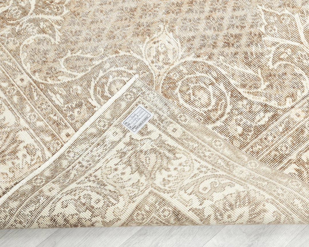 Beige Turkish Oushak Rug 6' 11" x 10' 1" Hand-Knotted | No. VR53439