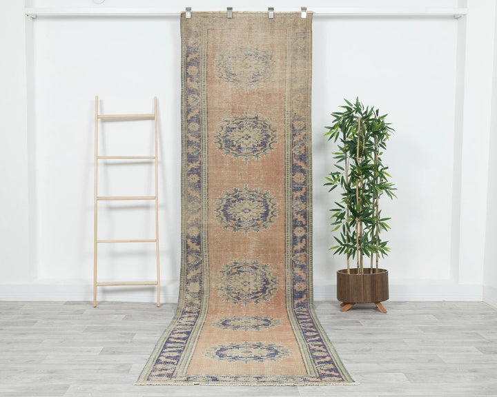 Multicolor Turkish Oushak Rug 3' 1" x 11' Hand-Knotted | No. VR53471