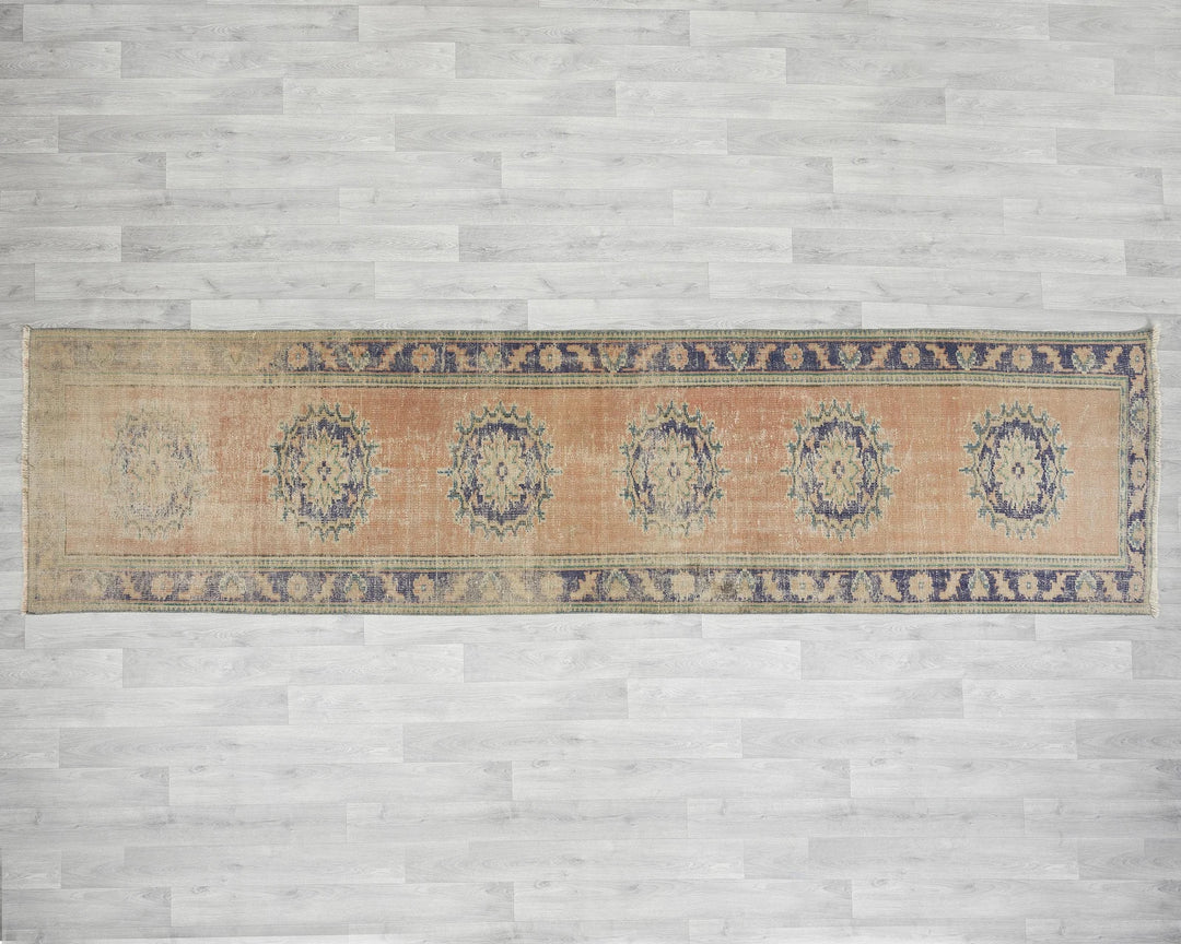Multicolor Turkish Oushak Rug 3' 1" x 11' Hand-Knotted | No. VR53471