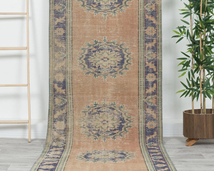 Multicolor Turkish Oushak Rug 3' 1" x 11' Hand-Knotted | No. VR53471