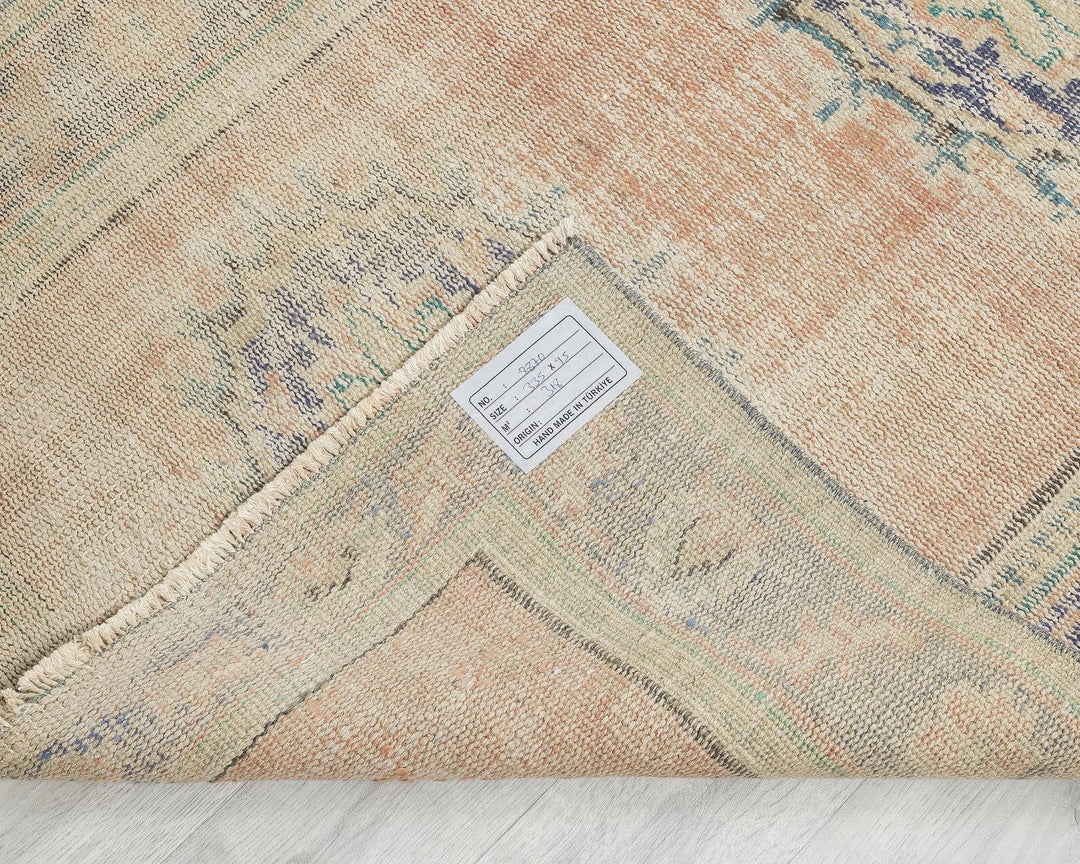 Multicolor Turkish Oushak Rug 3' 1" x 11' Hand-Knotted | No. VR53471