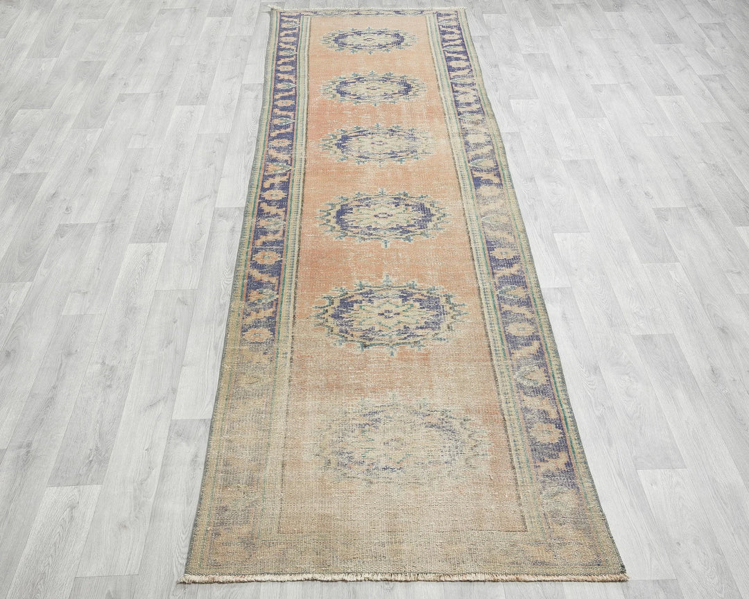 Multicolor Turkish Oushak Rug 3' 1" x 11' Hand-Knotted | No. VR53471