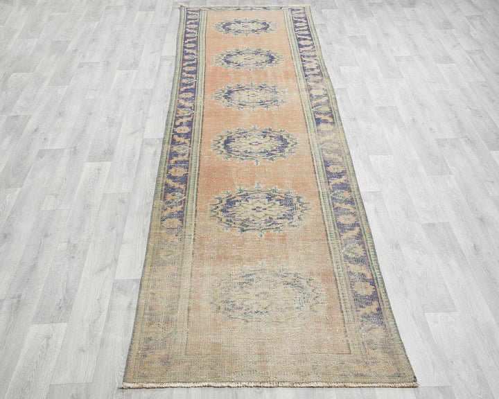 Multicolor Turkish Oushak Rug 3' 1" x 11' Hand-Knotted | No. VR53471