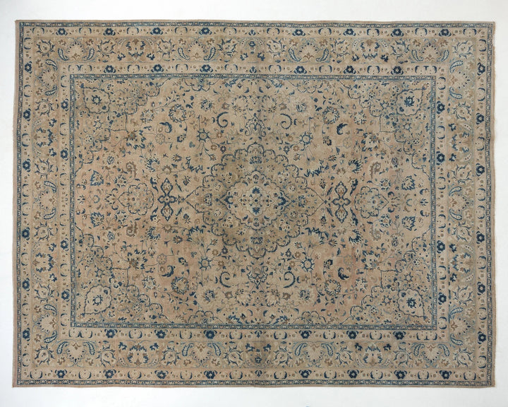 Beige Turkish Oushak Rug 9' 8" x 12' 4" Hand-Knotted | No. VR53614