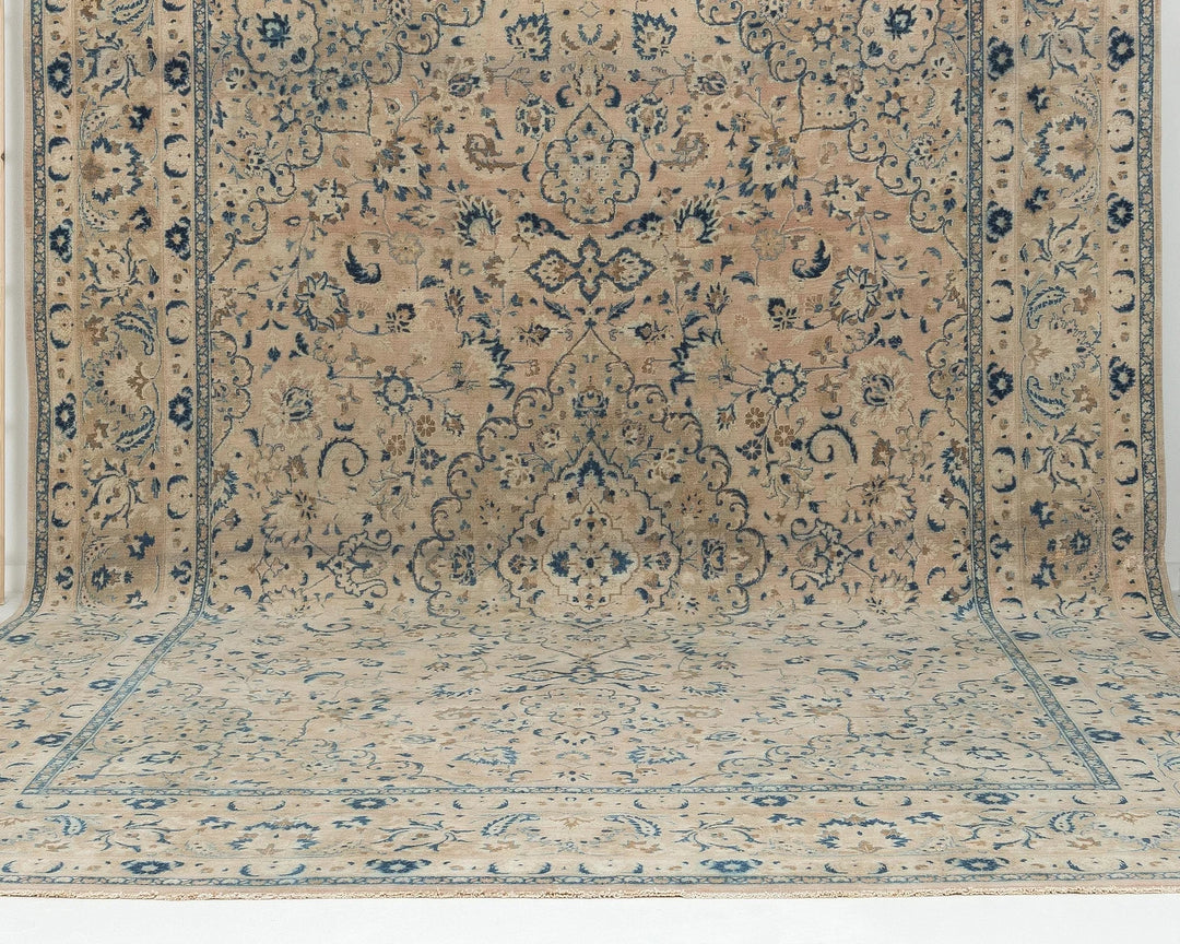 Beige Turkish Oushak Rug 9' 8" x 12' 4" Hand-Knotted | No. VR53614