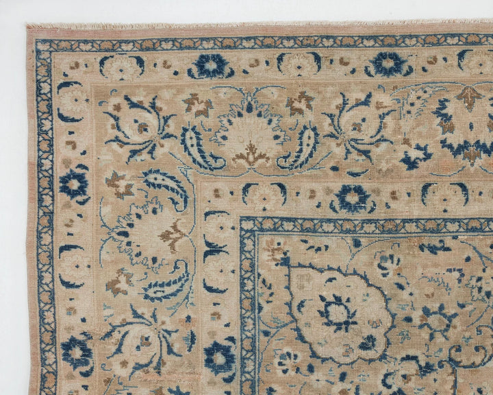 Beige Turkish Oushak Rug 9' 8" x 12' 4" Hand-Knotted | No. VR53614