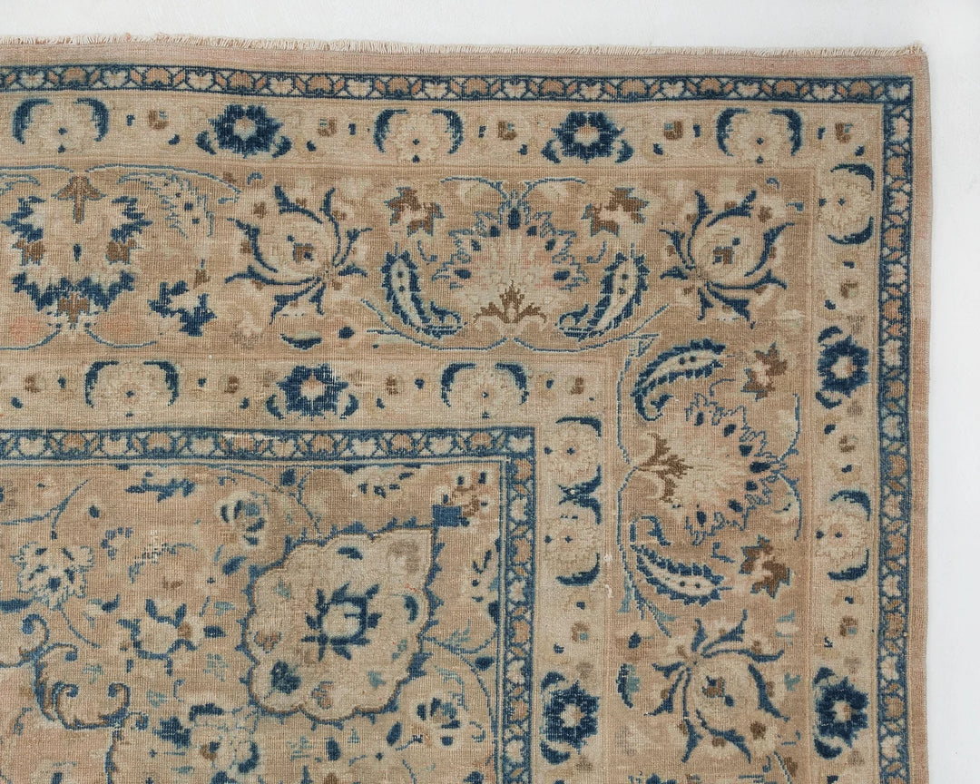 Beige Turkish Oushak Rug 9' 8" x 12' 4" Hand-Knotted | No. VR53614