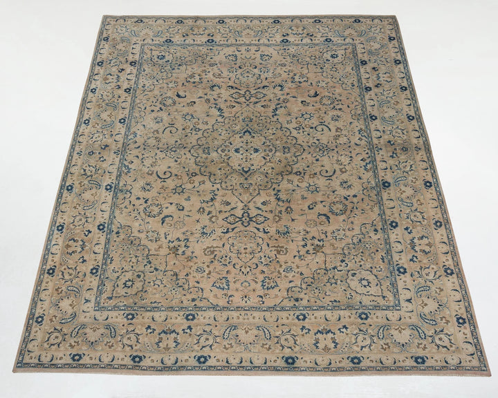 Beige Turkish Oushak Rug 9' 8" x 12' 4" Hand-Knotted | No. VR53614