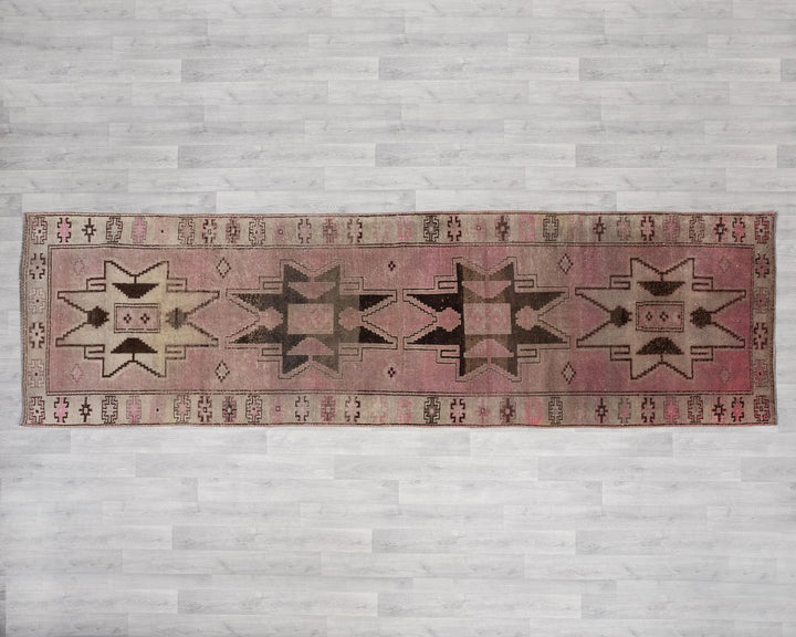 Pink Turkish Oushak Rug 3'7" x 11'4" Hand-Knotted | No. VR53711