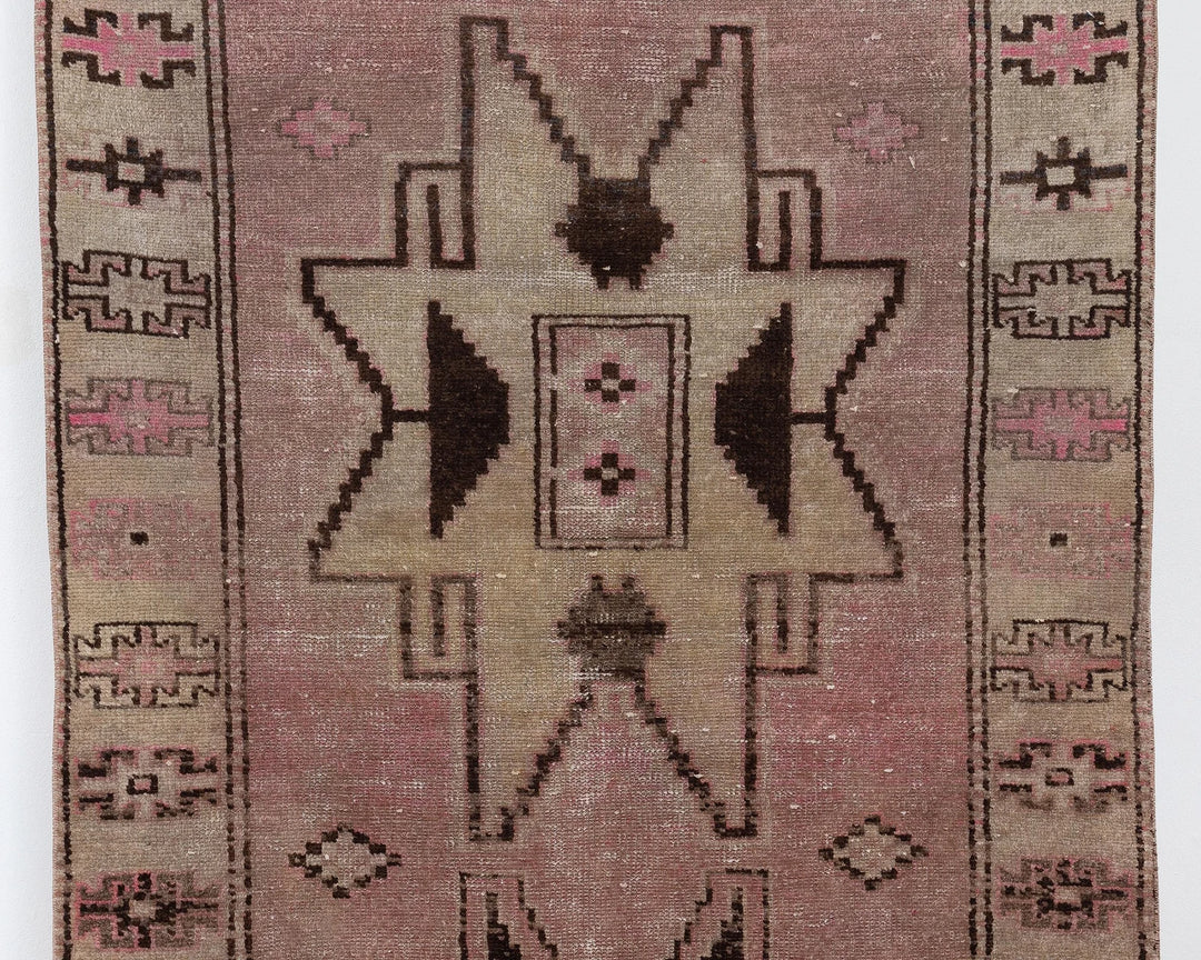 Pink Turkish Oushak Rug 3'7" x 11'4" Hand-Knotted | No. VR53711