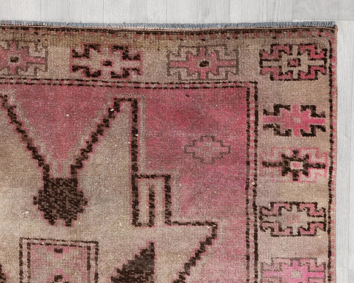 Pink Turkish Oushak Rug 3'7" x 11'4" Hand-Knotted | No. VR53711