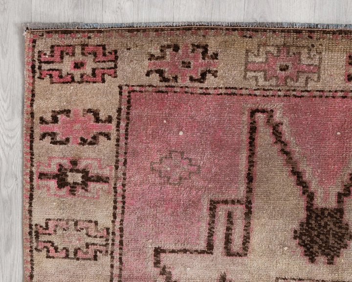 Pink Turkish Oushak Rug 3'7" x 11'4" Hand-Knotted | No. VR53711