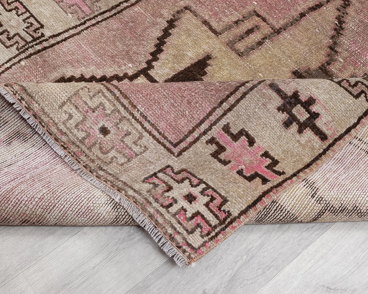 Pink Turkish Oushak Rug 3'7" x 11'4" Hand-Knotted | No. VR53711