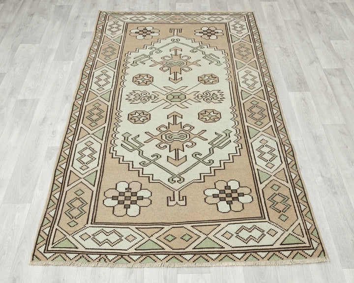 Multicolor Turkish Oushak Rug 3' 8" x 5' 11" Hand-Knotted | No. VR53716