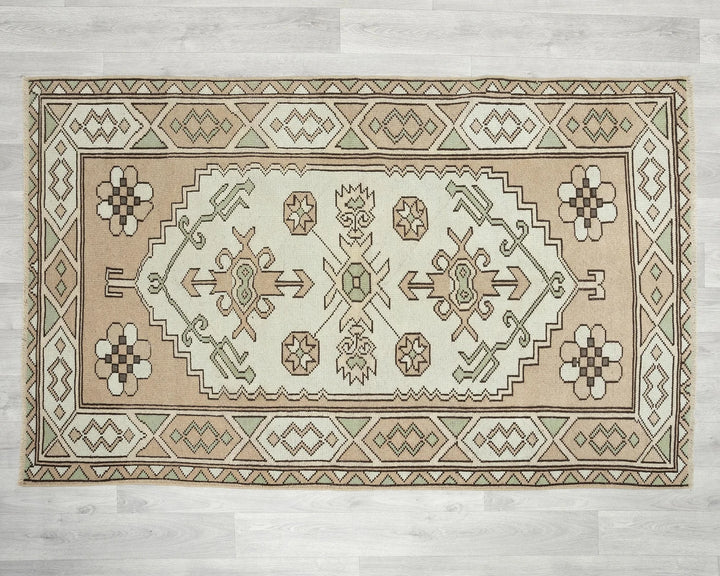 Multicolor Turkish Oushak Rug 3' 8" x 5' 11" Hand-Knotted | No. VR53716