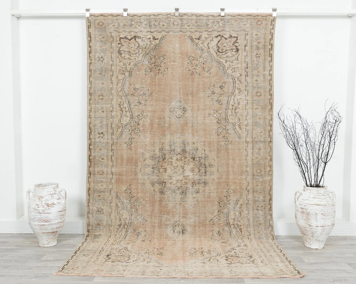 Multicolor Turkish Oushak Rug 5' 7" x 9' 4" Hand-Knotted | No. VR53809