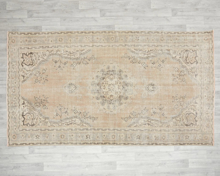 Multicolor Turkish Oushak Rug 5' 7" x 9' 4" Hand-Knotted | No. VR53809