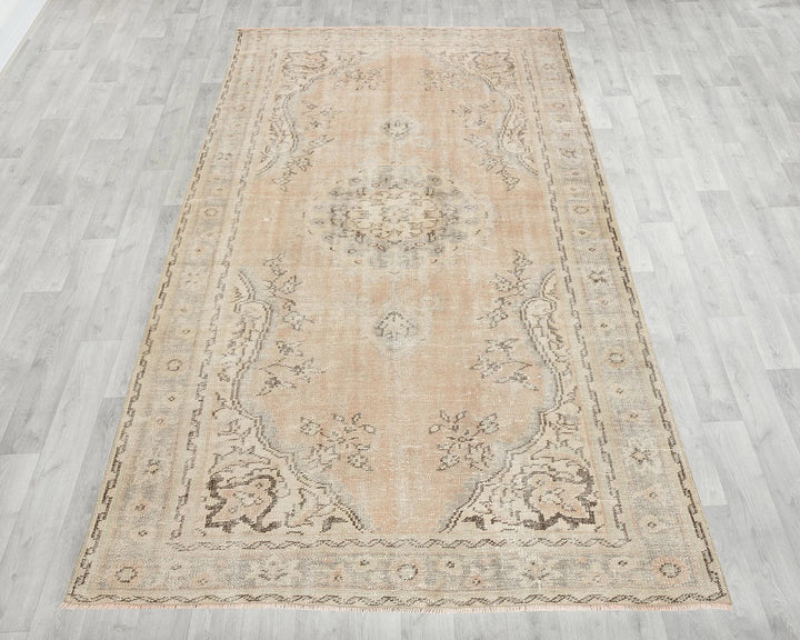 Multicolor Turkish Oushak Rug 5' 7" x 9' 4" Hand-Knotted | No. VR53809