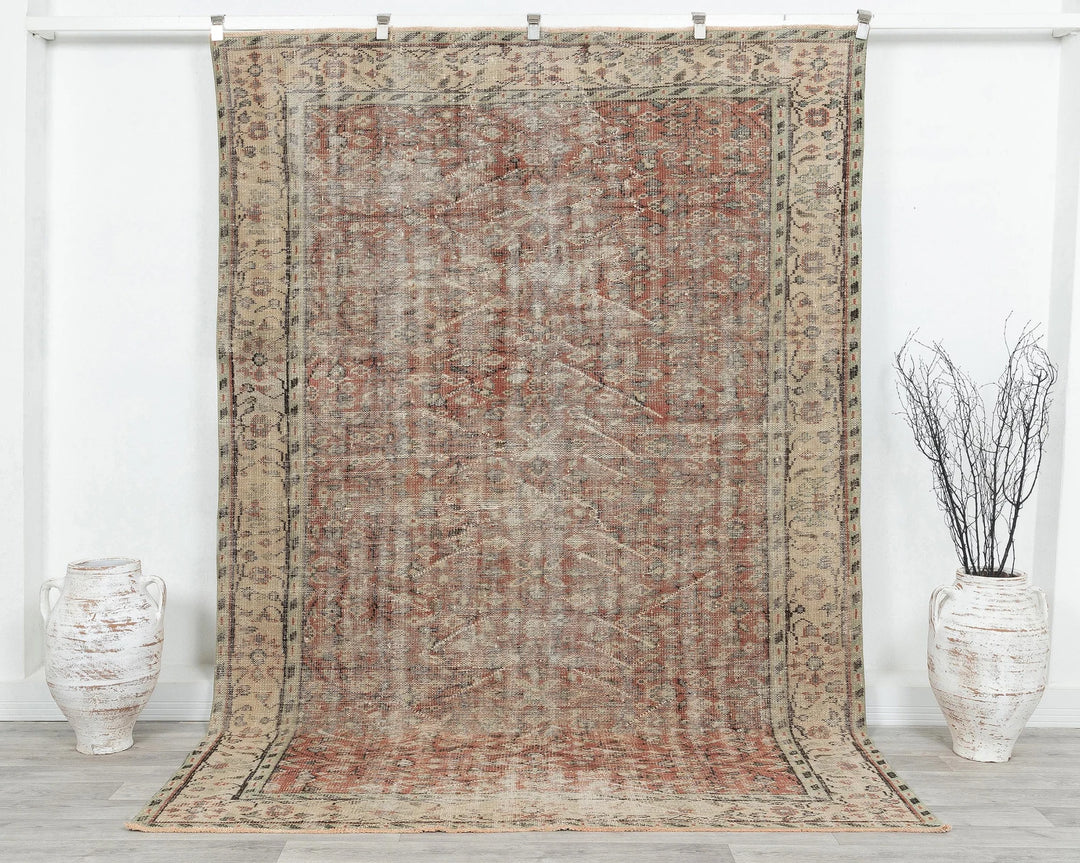 Multicolor Turkish Oushak Rug 6' 2" x 9' 1" Hand-Knotted | No. VR53821