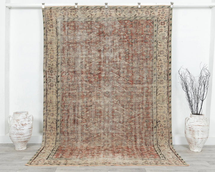 Multicolor Turkish Oushak Rug 6' 2" x 9' 1" Hand-Knotted | No. VR53821