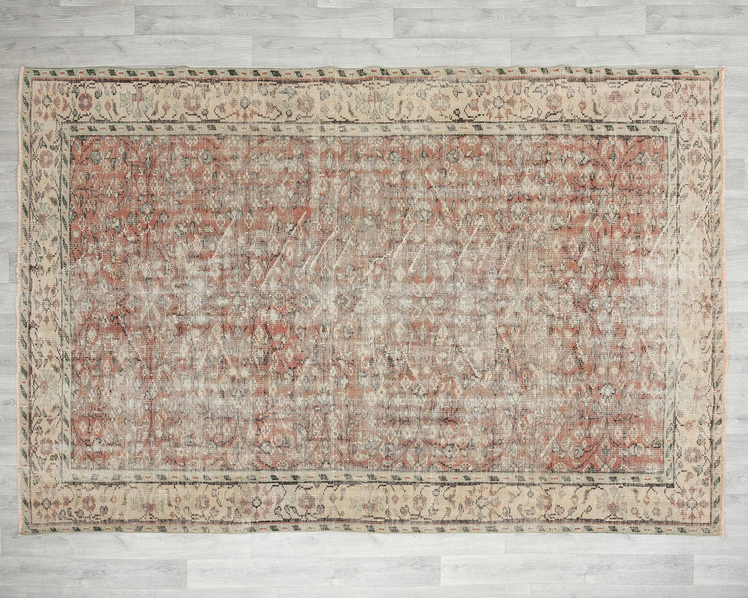 Multicolor Turkish Oushak Rug 6' 2" x 9' 1" Hand-Knotted | No. VR53821