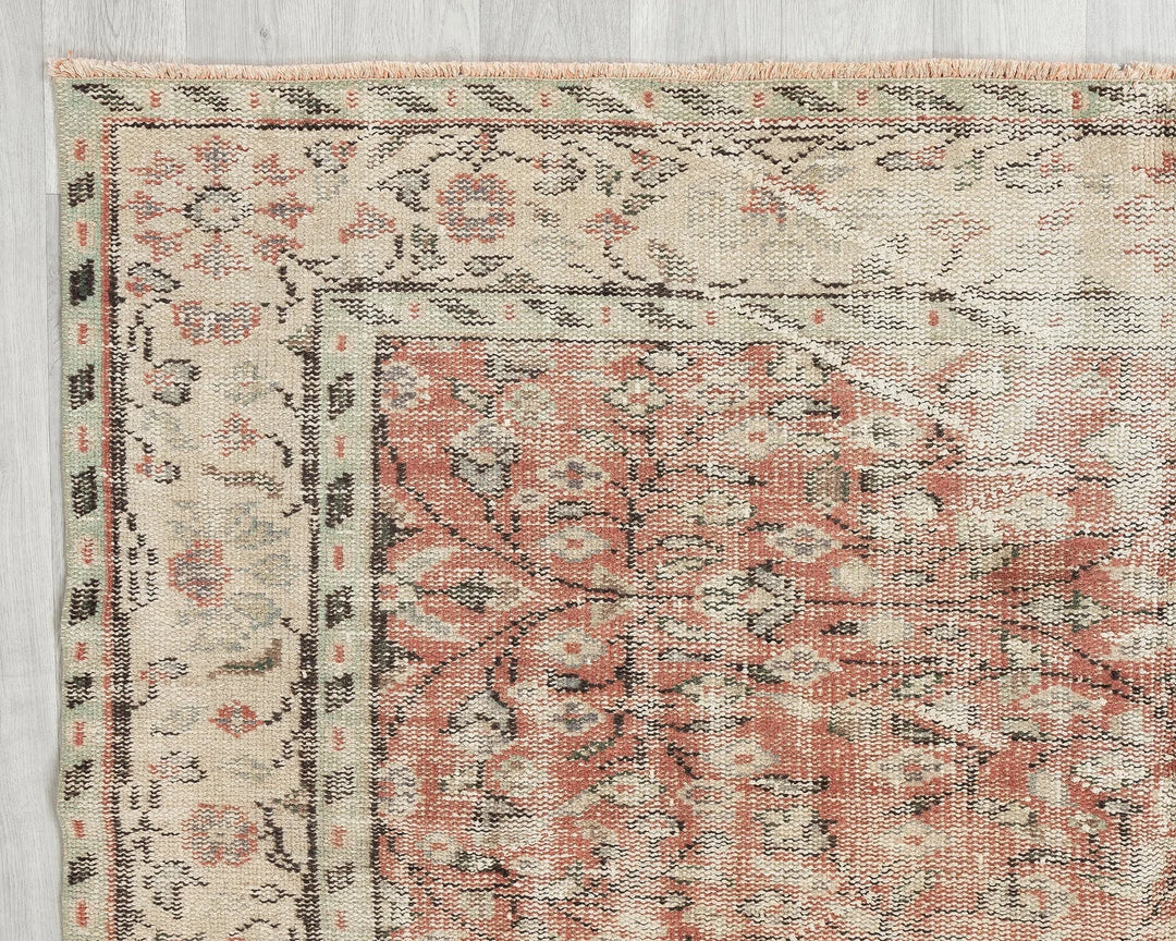 Multicolor Turkish Oushak Rug 6' 2" x 9' 1" Hand-Knotted | No. VR53821