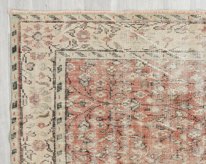 Multicolor Turkish Oushak Rug 6' 2" x 9' 1" Hand-Knotted | No. VR53821