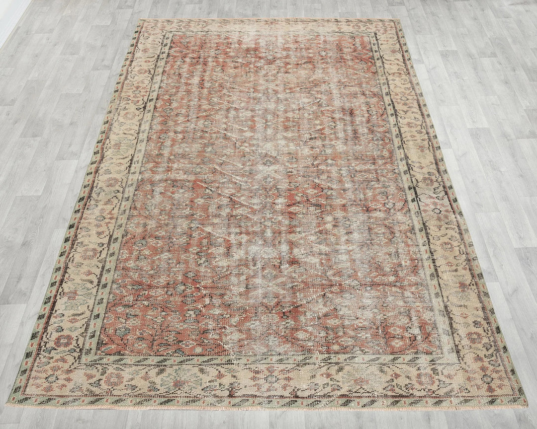 Multicolor Turkish Oushak Rug 6' 2" x 9' 1" Hand-Knotted | No. VR53821