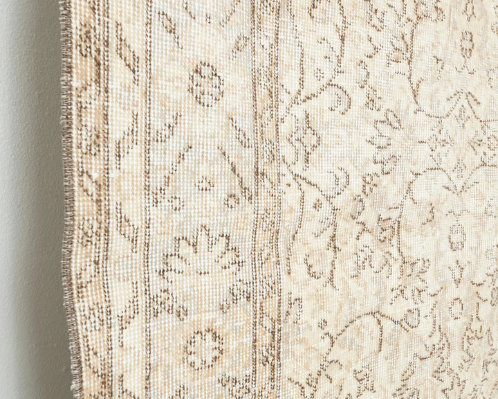 Beige Turkish Oushak Rug 6' 6" x 10' Hand-Knotted | No. VR53830