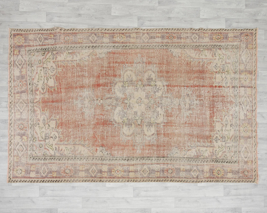Multicolor Turkish Oushak Rug 5' 11" x 8' 10" Hand-Knotted view 9