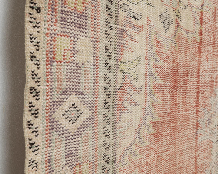 Multicolor Turkish Oushak Rug 5' 11" x 8' 10" Hand-Knotted close-up