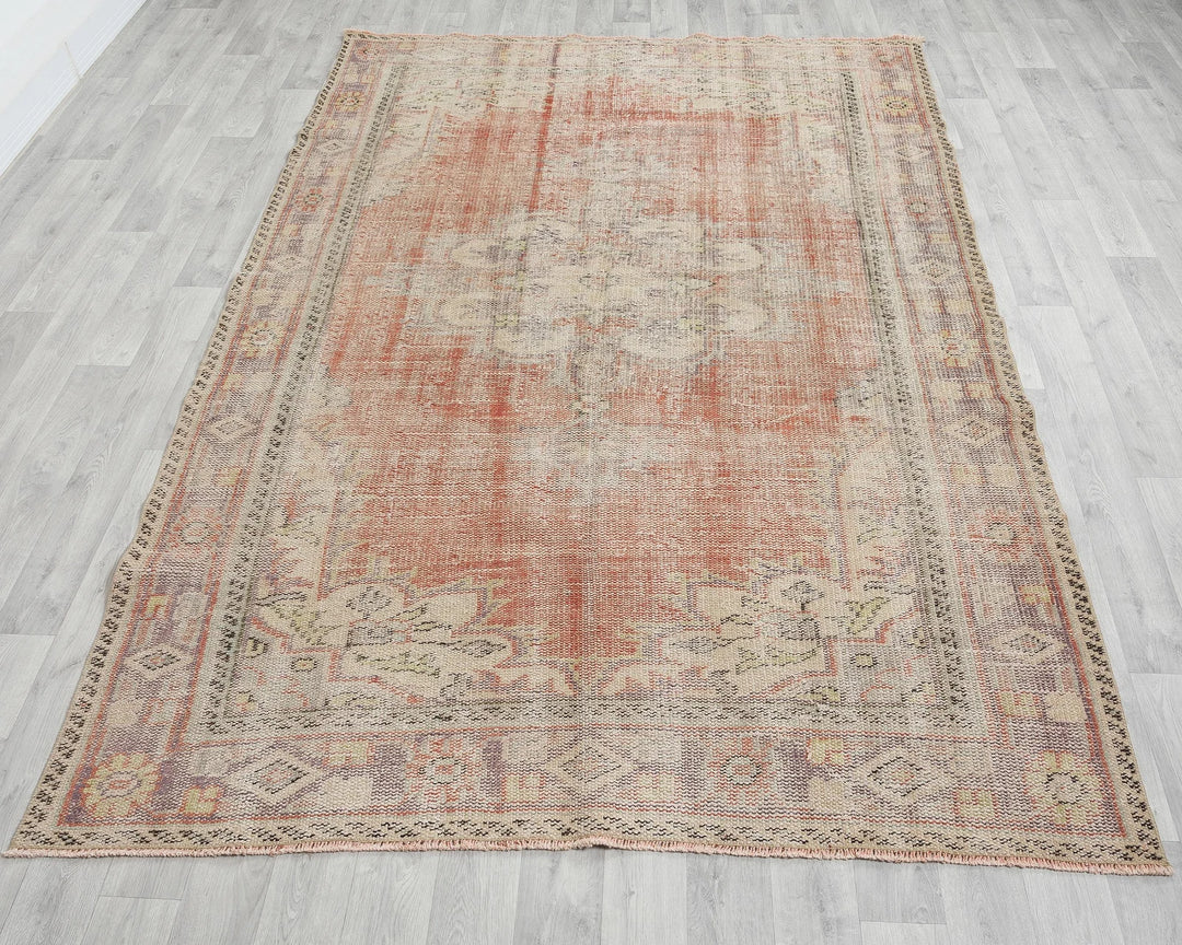 Multicolor Turkish Oushak Rug 5' 11" x 8' 10" Hand-Knotted reverse