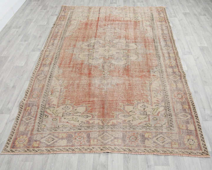 Multicolor Turkish Oushak Rug 5' 11" x 8' 10" Hand-Knotted reverse