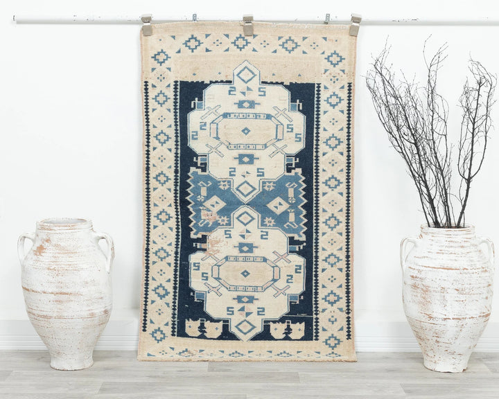 Multicolor Turkish Oushak Rug 2'10" x 4'7" Hand-Knotted | No. VR53951