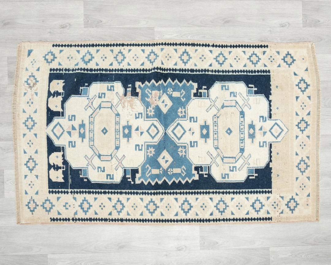 Multicolor Turkish Oushak Rug 2'10" x 4'7" Hand-Knotted | No. VR53951