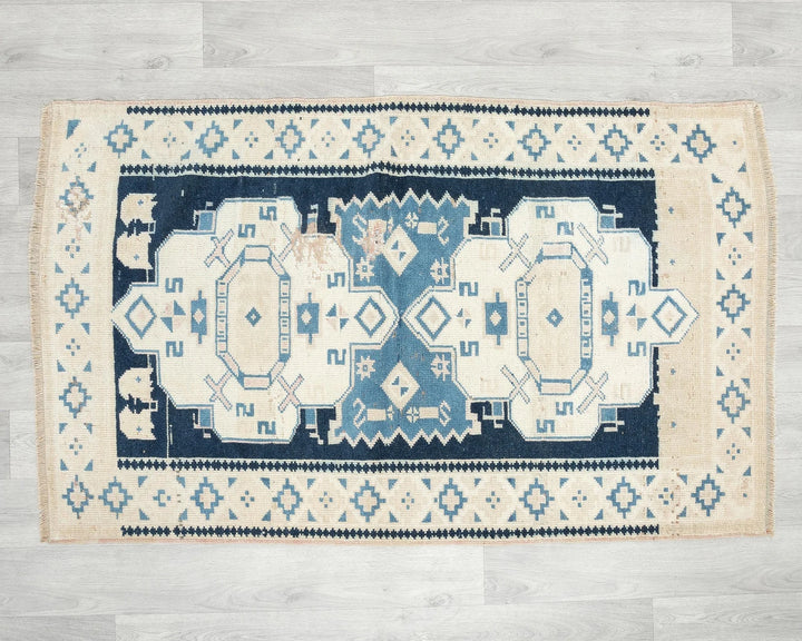 Multicolor Turkish Oushak Rug 2'10" x 4'7" Hand-Knotted | No. VR53951