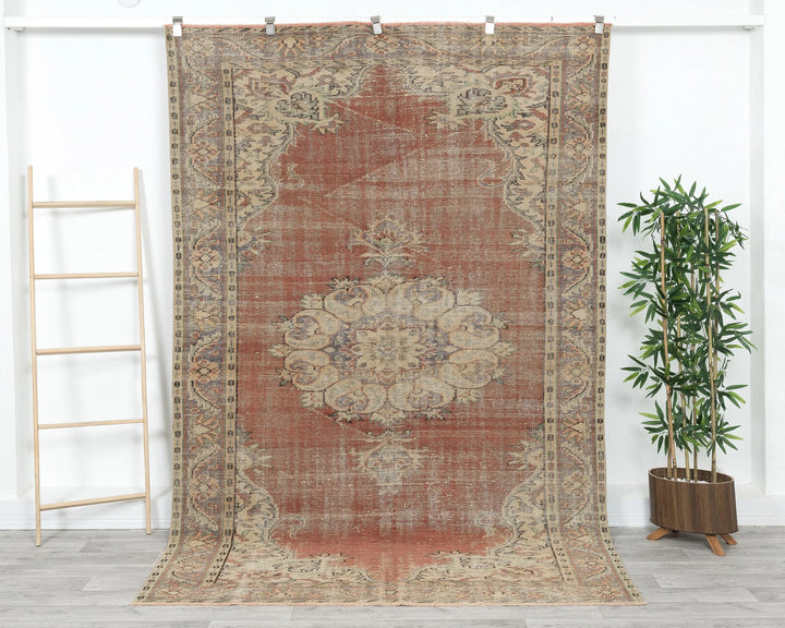 Multicolor Turkish Oushak Rug 5' 8" x 8' 11" Hand-Knotted | No. VR53978
