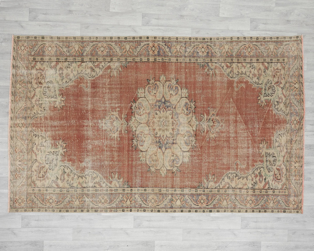 Multicolor Turkish Oushak Rug 5' 8" x 8' 11" Hand-Knotted | No. VR53978