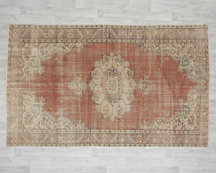 Multicolor Turkish Oushak Rug 5' 8" x 8' 11" Hand-Knotted | No. VR53978