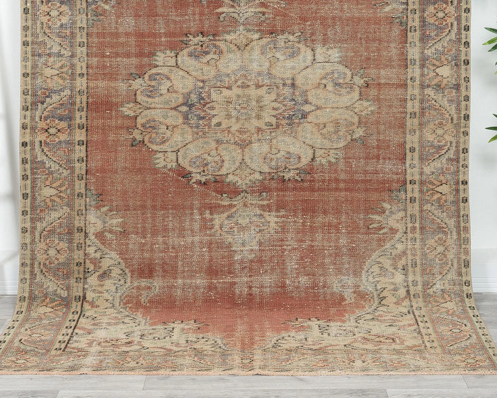 Multicolor Turkish Oushak Rug 5' 8" x 8' 11" Hand-Knotted | No. VR53978