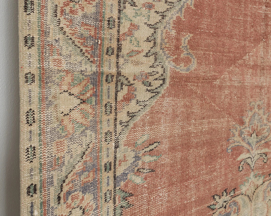 Multicolor Turkish Oushak Rug 5' 8" x 8' 11" Hand-Knotted | No. VR53978