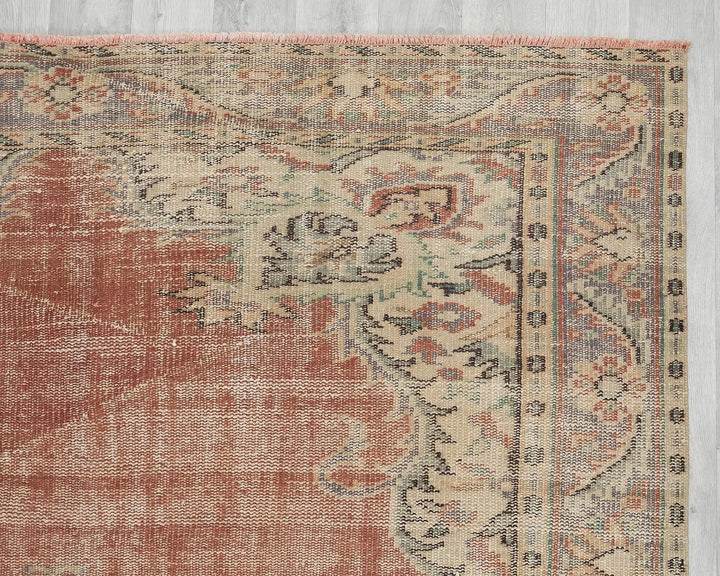 Multicolor Turkish Oushak Rug 5' 8" x 8' 11" Hand-Knotted | No. VR53978
