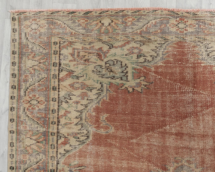 Multicolor Turkish Oushak Rug 5' 8" x 8' 11" Hand-Knotted | No. VR53978
