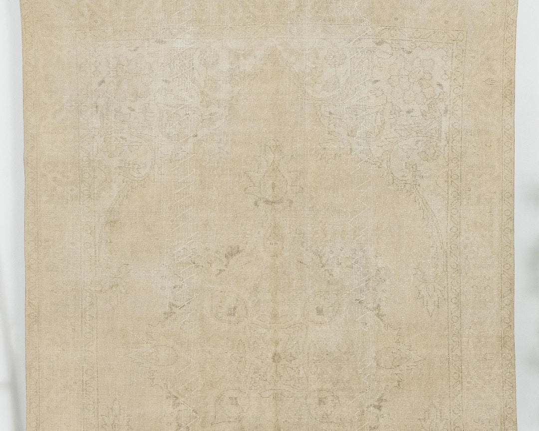 Beige Turkish Oushak Rug 6'5" x 10'2" Hand-Knotted | No. VR54028