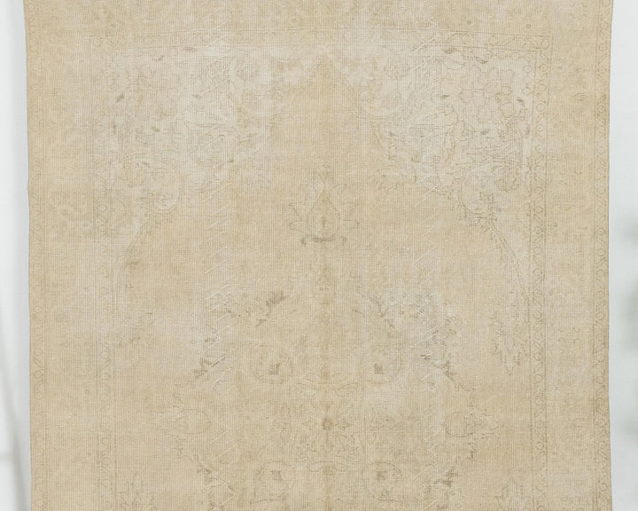 Beige Turkish Oushak Rug 6'5" x 10'2" Hand-Knotted | No. VR54028