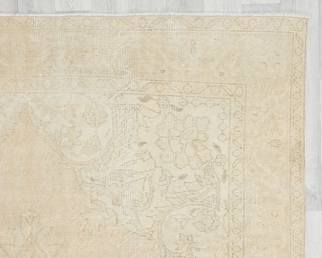 Beige Turkish Oushak Rug 6'5" x 10'2" Hand-Knotted | No. VR54028