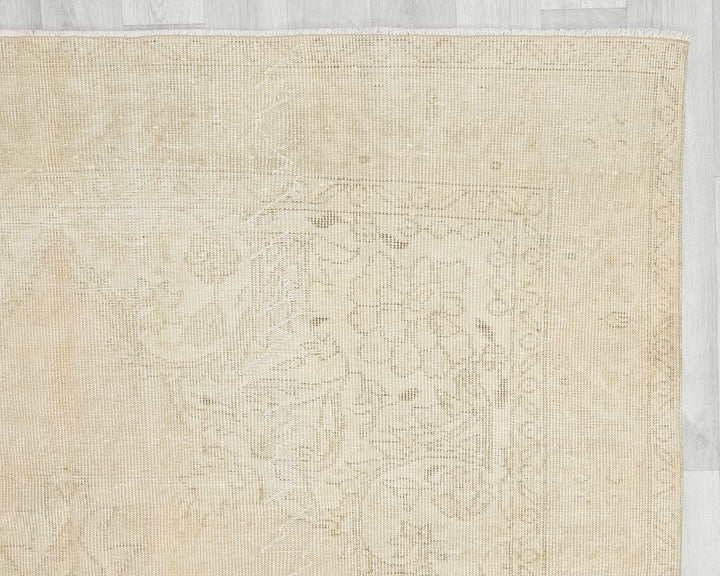 Beige Turkish Oushak Rug 6'5" x 10'2" Hand-Knotted | No. VR54028