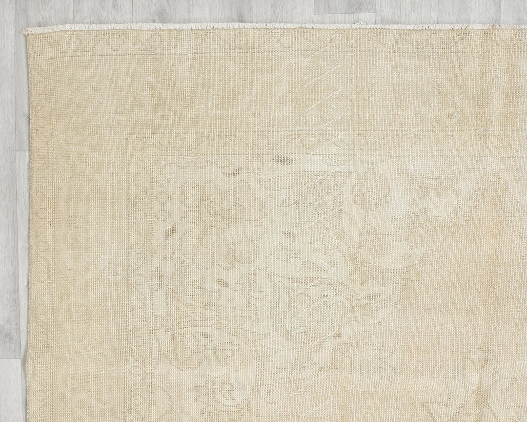 Beige Turkish Oushak Rug 6'5" x 10'2" Hand-Knotted | No. VR54028
