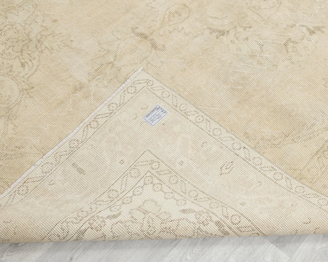 Beige Turkish Oushak Rug 6'5" x 10'2" Hand-Knotted | No. VR54028